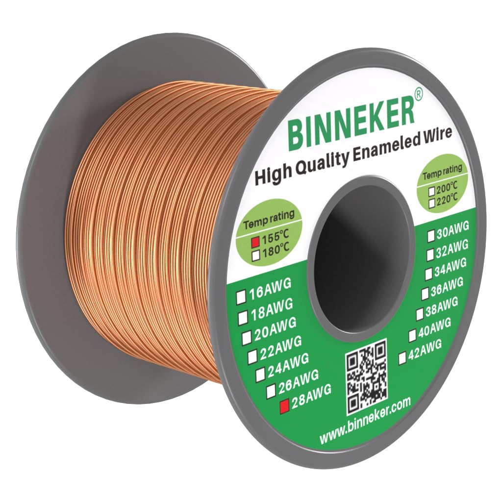 Amazon | BINNEKER 28 AWG マグネットワイヤー エナメル銅線 エナメル